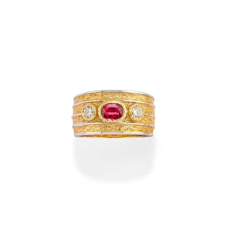 Anello con rubino