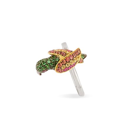 Anello con pappagallo