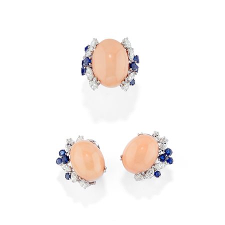 Demi parure con corallo