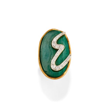 Anello con malachite