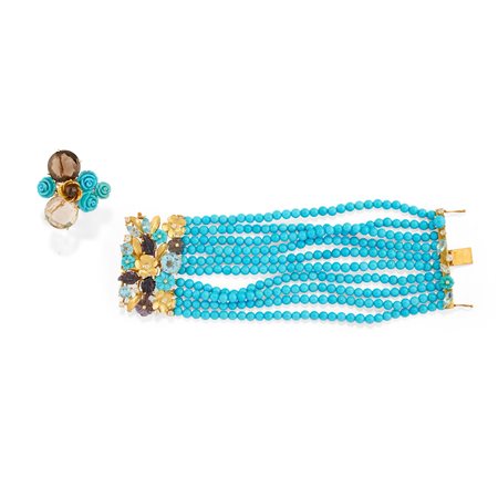 Demi parure con pasta di turchese