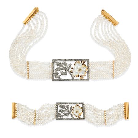 Demi-parure con perle 