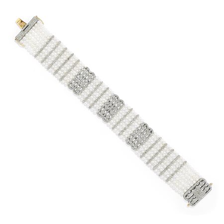 Bracciale con perle e diamanti