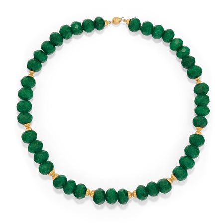 Lunga collana con smeraldi 
