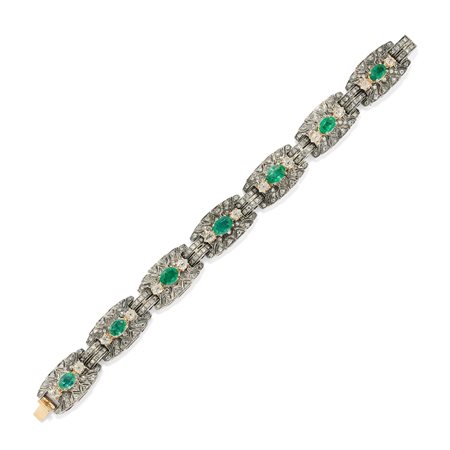 Bracciale con smeraldi e diamanti