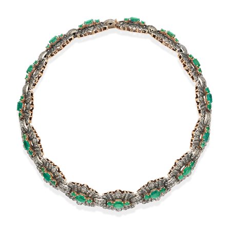 Collana con smeraldi e diamanti