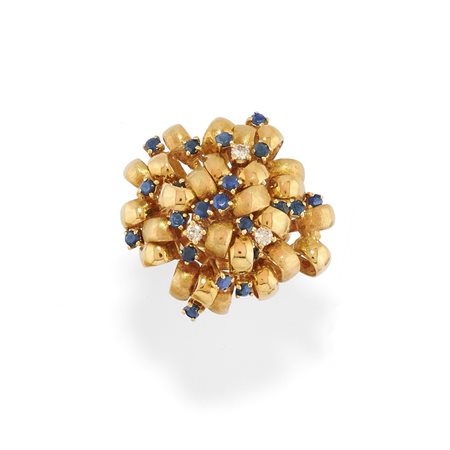 Anello con zaffiri e diamanti