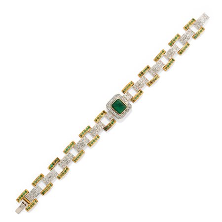Bracciale con smeraldi e diamanti