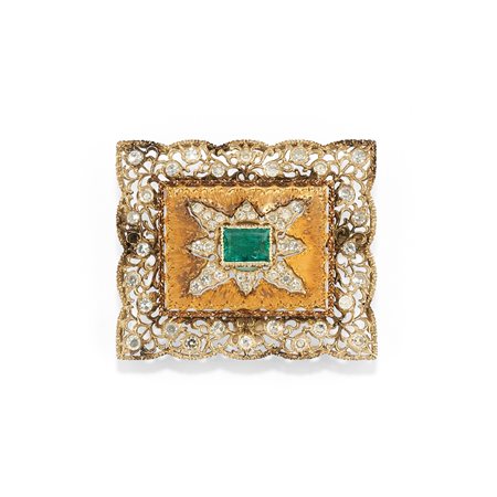Buccellati - Spilla Tulle con smeraldo e diamanti