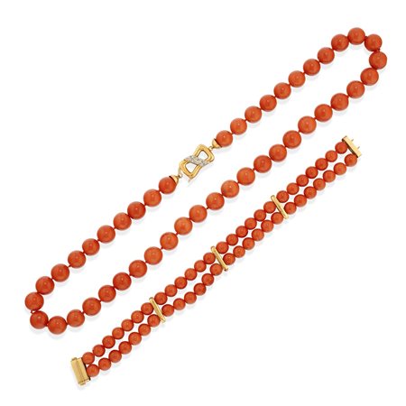 Demi-parure con corallo