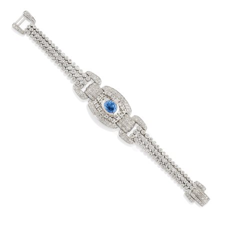 Bracciale con zaffiro e diamanti