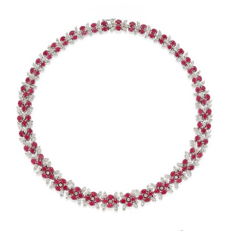 Collana con rubini e diamanti 