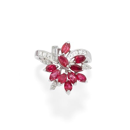 Anello con rubini e diamanti 