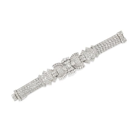 Bracciale decò con diamanti 