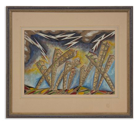 MAGNI RICCARDO (1886 - 1964) - FULMINI SULLA CITTA' FUTURISTA .