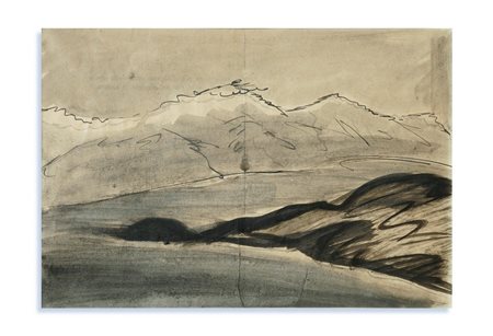 SIRONI MARIO (1885 - 1961) - PAESAGGIO CON MONTAGNE (c.1927).