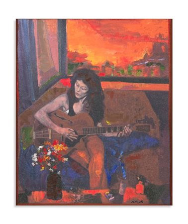 ATTARDI UGO (1923 - 2006) - RAGAZZA CON CHITARRA.