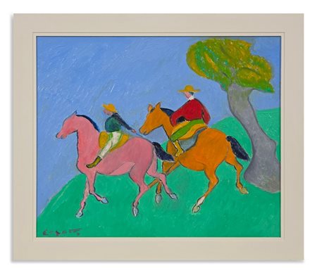 CESETTI GIUSEPPE (1902 - 1990) - DUE BUTTERI A CAVALLO.