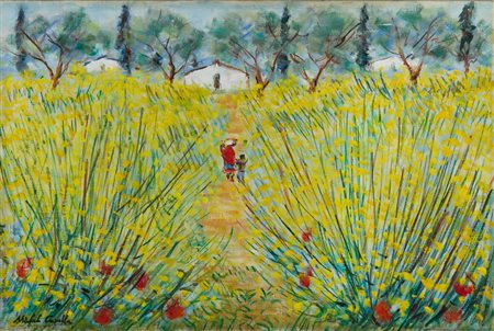 CASCELLA MICHELE (1892 - 1989) - SENTIERO TRA LE GINESTRE (1980/1988).