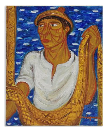 MIGNECO GIUSEPPE (1908 - 1997) - PESCATORE CON RETE.