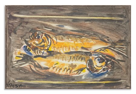 AGOSTI LUIGI (n. 1940) - NATURA MORTA CON PESCI.