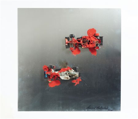 AUBERTIN BERNARD (1934 - 2015) - VOITURE BRULEE.