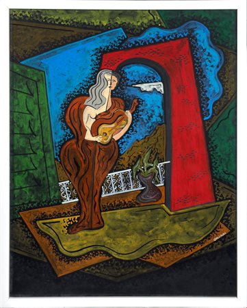Pippo  Oriani  
Femme qui joue a la guitare, 1961
