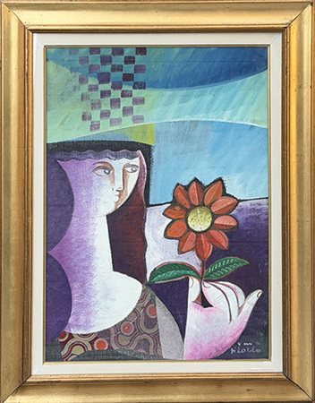 VITTORIO MARIA DI CARLO, "Donna con fiore"