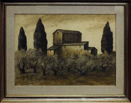 NINO TIRINNANZI, "Casolate nel Chianti", 1966