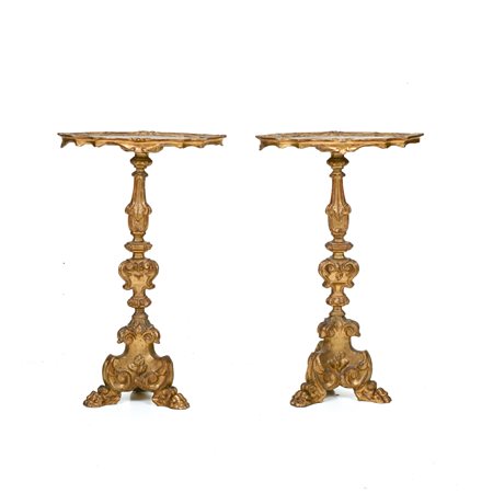 Coppia di guéridons e una lampada, Italia, XVIII/XIX secolo