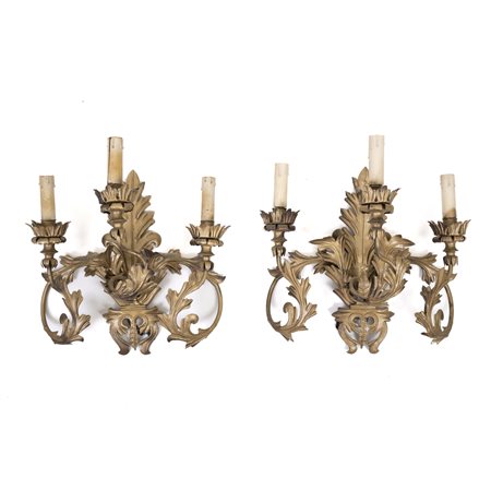Coppia di appliques, Francia, XIX secolo