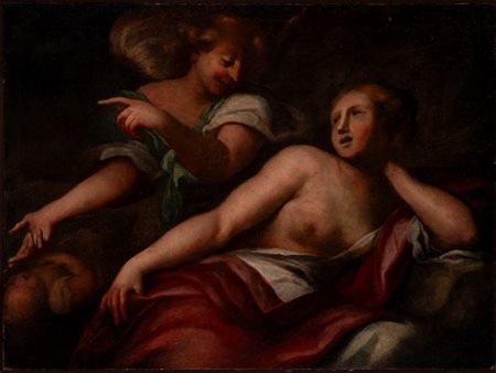 Scuola lombarda, fine secolo XVII-inizio XVIII - Agar e l’angelo nel deserto