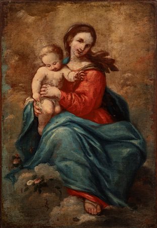 Scuola dell'Italia settentrionale, secolo XVII - Madonna con Bambino in gloria