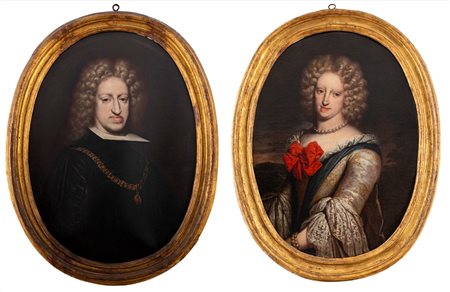 Scuola europea, secolo XVIII - Ritratto di Carlo II di Spagna e Ritratto di Maria Anna del Palatinato-Neuburg