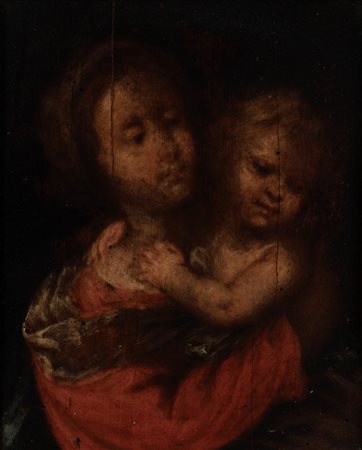 Scuola lombarda, secolo XVII - Madonna con Bambino