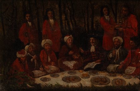 Scuola veneta, secolo XVIII - Scena con turchi
