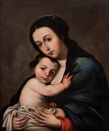 Bottega di Jusepe de Ribera (Xativa 1591 - Napoli 1652) - Madonna con Bambino