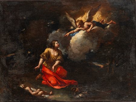 Scuola emiliana, secolo XVII - Agar e Ismaele nel deserto