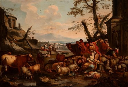 Ambito di Giovanni Benedetto Castiglione - Scena campestre