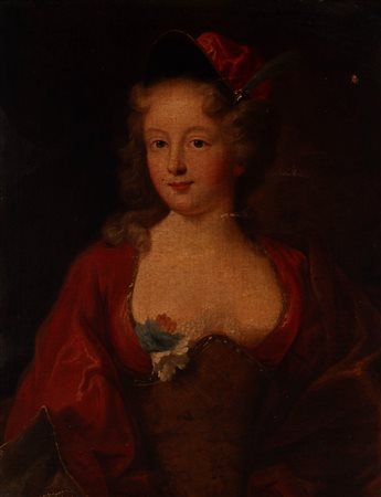 Scuola dell'Italia settentrionale, fine secolo XVII - inizi secolo XVIII - Ritratto di gentildonna a mezzo busto