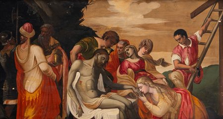 Scuola veneto-cretese, secolo XVI - Deposizione di Cristo