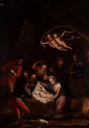 Attribuito a Pietro Ricchi, detto il Lucchese (Lucca 1606 - Udine 1675) - Adorazione dei pastori