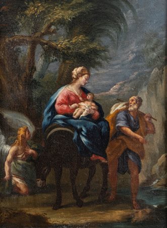 Scuola lombarda, secolo XVII - Fuga in Egitto