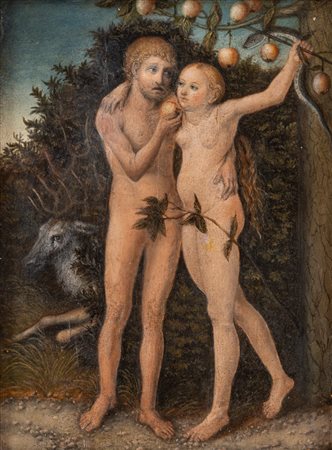 Scuola tedesca, secolo XVII - Adamo ed Eva