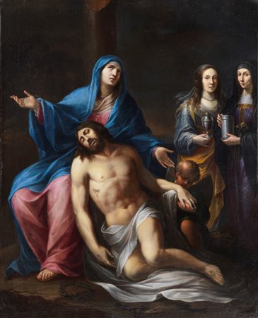 Scuola dell'Italia centrale, secolo XVII - Pietà con due sante