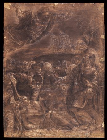 Scuola veneta, fine secolo XVI - inizi secolo XVII - Cristo risuscita il figlio della vedova di Naim