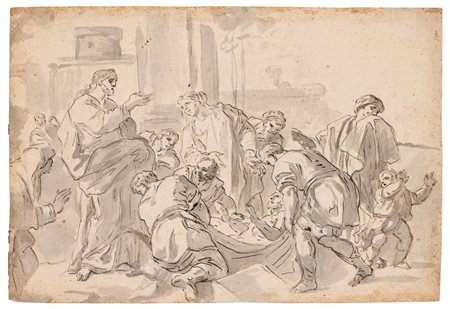 Scuola napoletana, secolo XVIII - La resurrezione di Lazzaro
