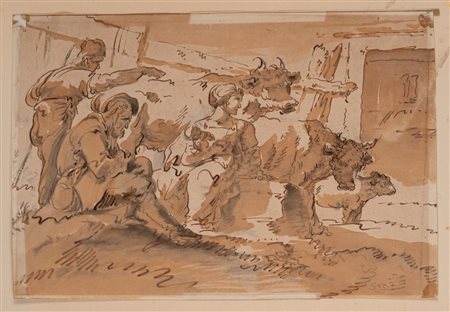 Giuseppe Bernardino Bison (Palmanova 1762 - Milano 1844)  - Scena pastorale