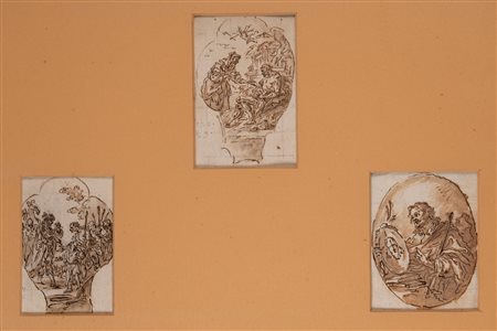 Giuseppe Diziani (Venezia 1732 - 1803)  - La vendita di Giuseppe; Giobbe e la moglie; Figura di santo