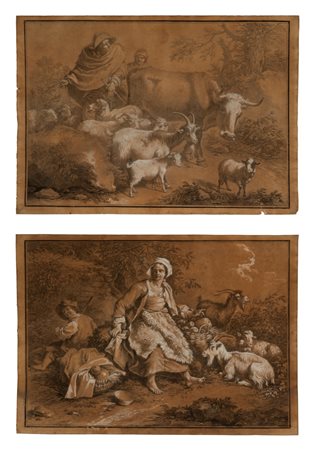 Francesco Londonio (Milano 1723 - 1783)  - Scene pastoriali